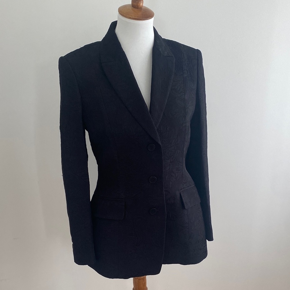 Theory Black Women's Tailored Single-Breasted Blazer, Size 8